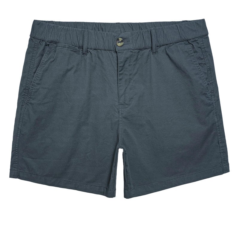 maamgic Men's Classic-fit 5.5" Cotton Casual Shorts Elastic Waistband with Multi-Pocket Daily Wear Walking Summer Outfit Cyan Grey 34 - Image 1